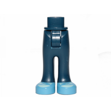 dark blue mini doll hips and trousers with back pockets with medium blue shoes with light aqua tongues pattern - thick hinge