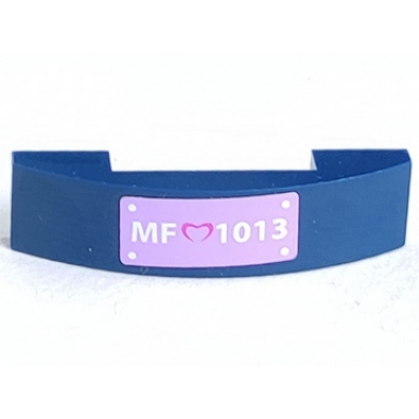 dark blue slope curved 4 x 1 x 2 3 double with mf 1013 pattern sticker - set 41013