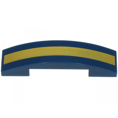 dark blue slope curved 4 x 1 x 2 3 double with gold thick stripe pattern
