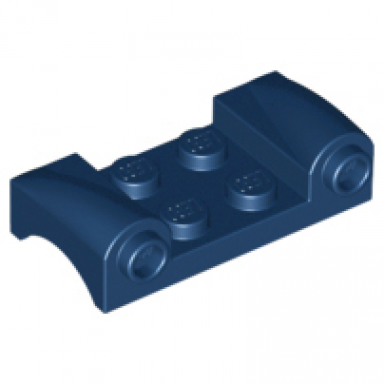 dark blue vehicle mudguard 2 x 4 with headlights and curved fenders