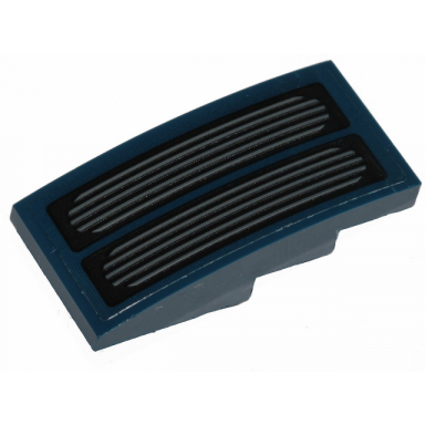 dark blue slope curved 4 x 2 with sw droid gunship vents pattern sticker - set 75233