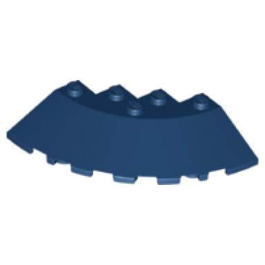 dark blue brick round corner 6 x 6 with slope 33 edge facet cutout