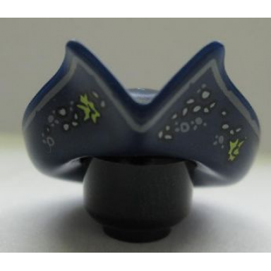 dark blue minifigure headgear hat pirate circular with fold in brim and marine growth pattern