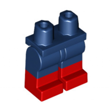 dark blue hips and legs with molded red lower legs boots pattern