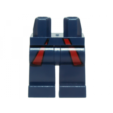 dark blue hips and legs with dark red lined coattails pattern