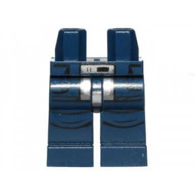 dark blue hips and legs with pockets and creases on knees pattern