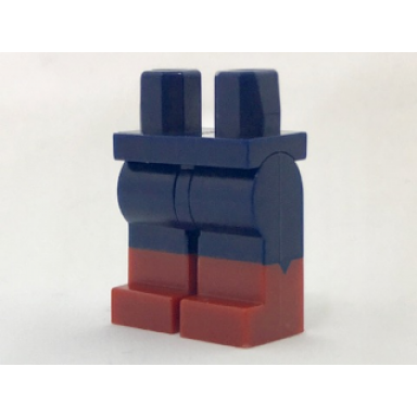 dark blue hips and legs with dark red boots with triangle notch on sides pattern