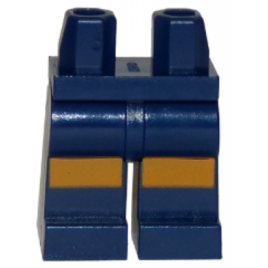 dark blue hips and legs with dark orange stripes pattern