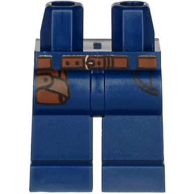dark blue hips and legs with reddish brown belt and hip holster on right side pattern