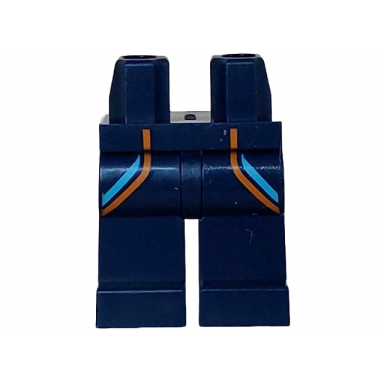 dark blue hips and legs with orange and medium azure wetsuit stripes pattern