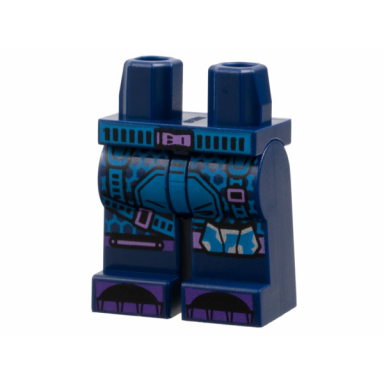 dark blue hips and legs with dark azure belt mesh straps bright pink buckles and dark purple toes pattern