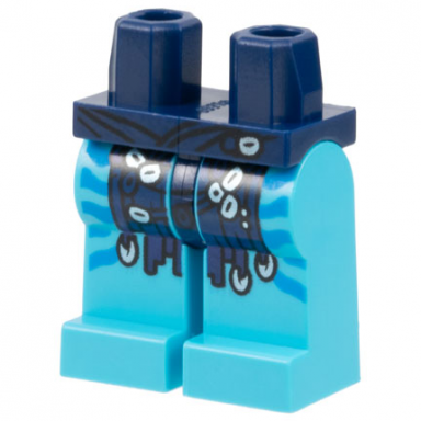 dark blue hips and medium azure legs with dark blue loincloth silver rings and dark azure markings pattern