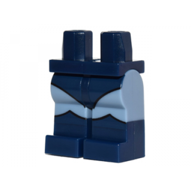 dark blue hips and sand blue legs with dark blue leotard and boots with scalloped tops pattern