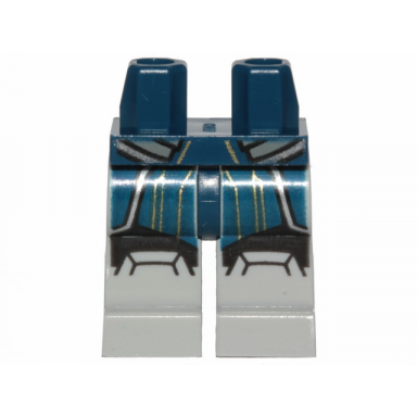dark blue hips and light bluish gray legs with dark blue gold and silver jumpsuit pattern sw ahsoka tano
