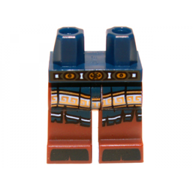 dark blue hips and reddish brown legs with belt dark blue armor and black hooves pattern