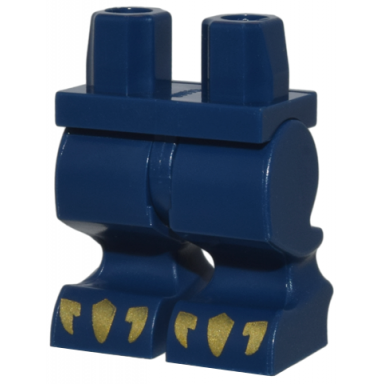 dark blue hips and animal legs with gold claws pattern