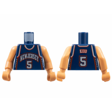 torso nba new jersey nets 5 kidd pattern nougat nba arms
