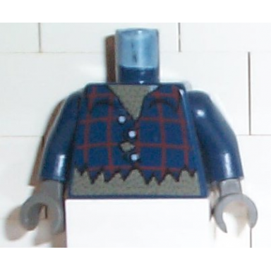 dark blue torso studios plaid button shirt ripped pattern werewolf dark blue arms dark gray hands