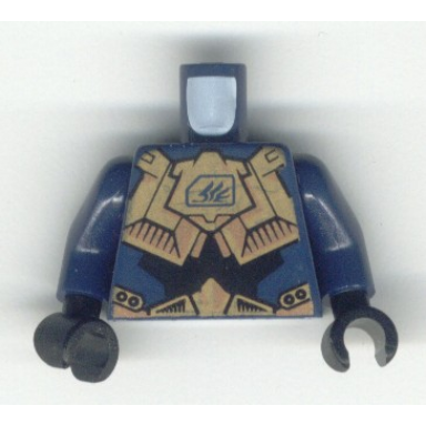 dark blue torso exo-force gold body armor with wing pattern dark blue arms black hands