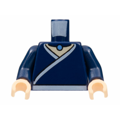 dark blue torso avatar white robe trim and belt light blue necklace gem pattern dark blue arms light nougat hands
