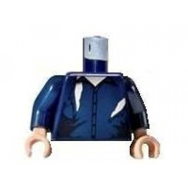 dark blue torso speed racer cardigan ripped with white undershirt pattern dark blue arms light nougat hands