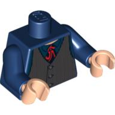 dark blue torso speed racer dark bluish gray pinstripe vest and red tie pattern dark blue arms light nougat hands