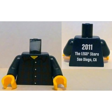 dark blue torso studios plaid button shirt front 2011 the lego store san diego ca back pattern dark blue arms yellow hands