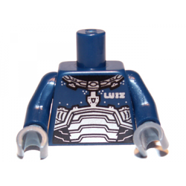 dark blue torso space armor with luiz pattern dark blue arms dark bluish gray hands