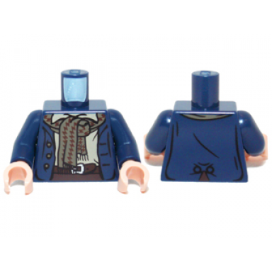 dark blue torso lotr coat 3 buttons and dark tan scarf pattern pippin dark blue arms light nougat hands