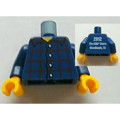 dark blue torso studios plaid button shirt front 2012 the lego store woodlands tx back pattern dark blue arms yellow hands