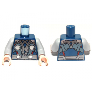 dark blue torso armor with silver circles pattern thor light bluish gray arms light nougat hands