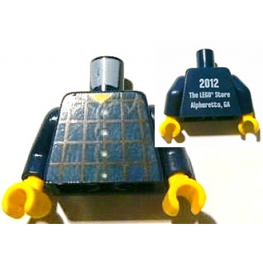 dark blue torso studios plaid button shirt front 2012 the lego store alpharetta ga back pattern dark blue arms yellow hands
