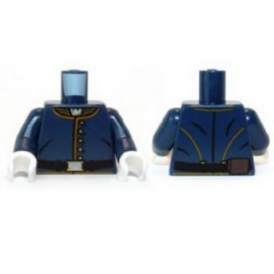 dark blue torso the lone ranger cavalry uniform 5 buttons belt pattern dark blue arms white hands