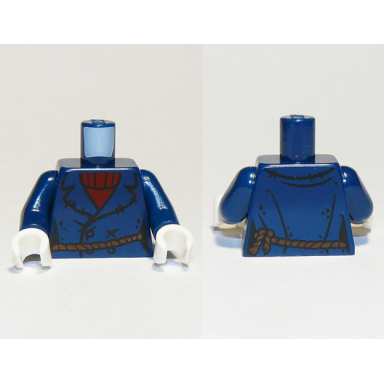 dark blue torso pea coat over dark red crew neck sweater rope belt pattern lighthouse keeper dark blue arms white hands