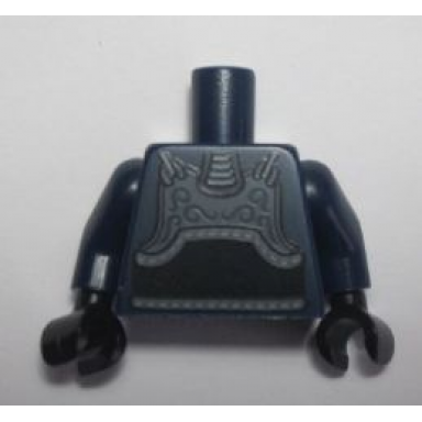 dark blue torso dark bluish gray chest armor and black belt pattern kendo fighter dark blue arms black hands
