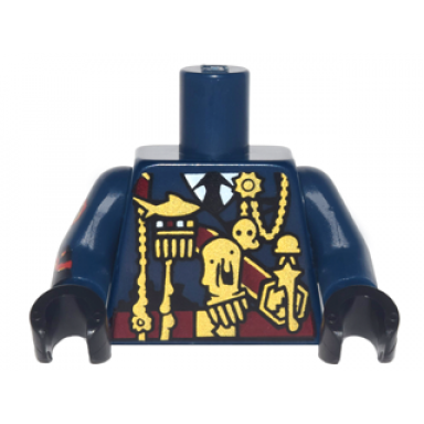 dark blue torso military uniform with melted medals and dark red sash pattern dark blue arm left dark blue arm right with splotches pattern black hands