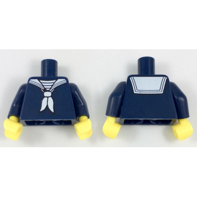 dark blue torso sailor uniform with white neckerchief pattern dark blue arms yellow hands