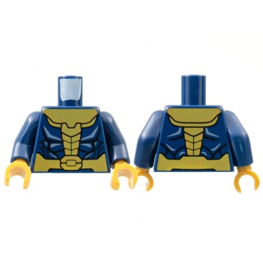 dark blue torso armor with gold trim pattern dark blue arms pearl gold hands