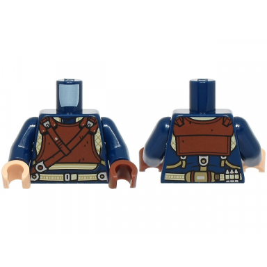 dark blue torso sw armor reddish brown chest panel with straps tan and dark tan belt pattern dark blue arms reddish brown hand left light nougat hand right