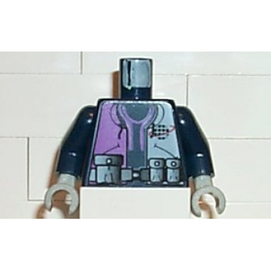 dark blue torso alpha team logo purple shirt and 3 pockets on belt pattern dark blue arms light gray hands