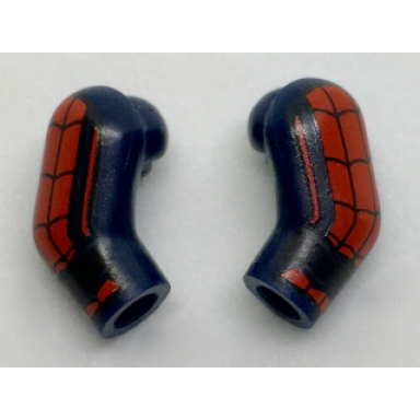 dark blue arm matching left and right pair with black and red webbing pattern