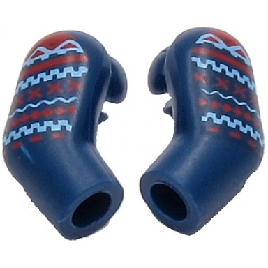 dark blue arm matching left and right pair with medium blue and red lines pattern