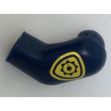 dark blue arm left with gold police badge pattern