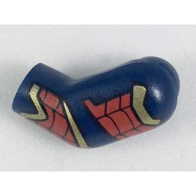 dark blue arm left with gold and red armor black webs pattern