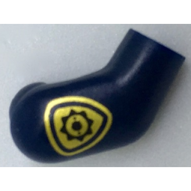 dark blue arm right with gold police badge pattern