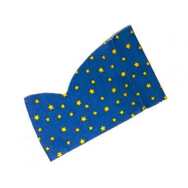 dark blue duplo cloth curtain with yellow stars pattern right