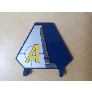 dark blue flag 5 x 6 hexagonal with yellow agents logo pattern model left sticker - set 8630