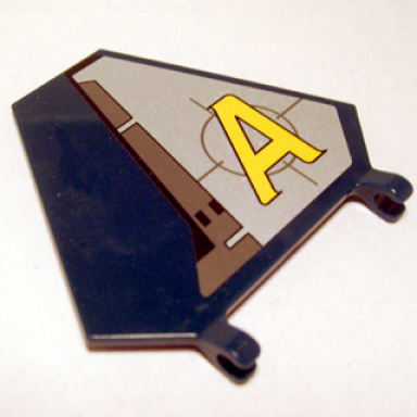 dark blue flag 5 x 6 hexagonal with yellow agents logo pattern model right sticker - set 8630