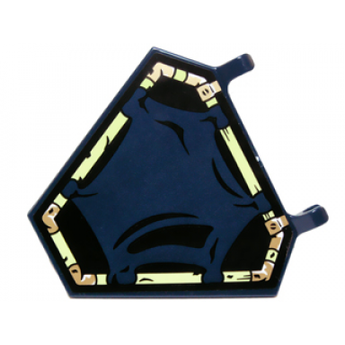 dark blue flag 5 x 6 hexagonal with dark blue cloth hung on yellowish green frame pattern sticker - set 70732