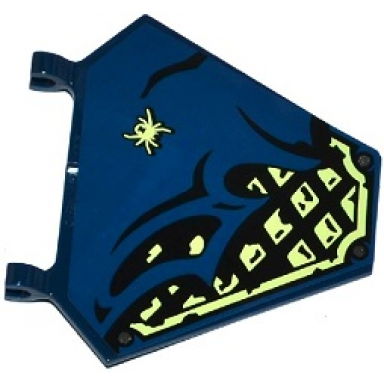 dark blue flag 5 x 6 hexagonal with dark blue cloth over samurai armor and spider pattern model left side sticker - set 70737